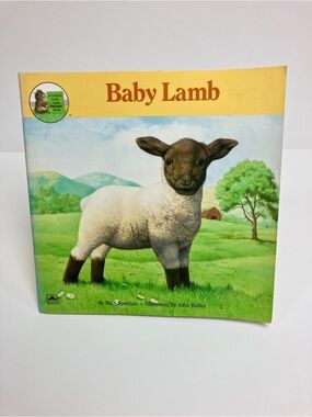 1988 Baby Lamb Golden Look Look Nature Book Spanjian 80s Vintage Farm Animals